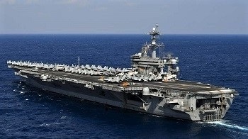 美军罗斯福号航舰打击群料巡弋西太平洋