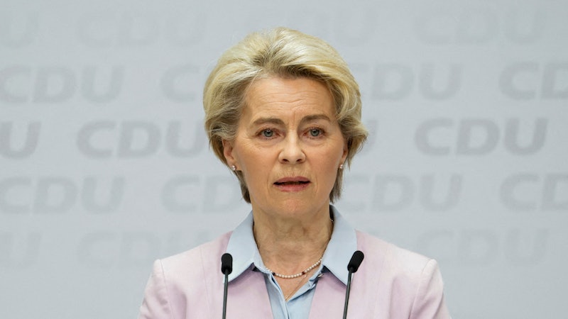 歐盟委員會主席馮德萊恩主導了此輪去風險外交政策的出爐。(Reuters)